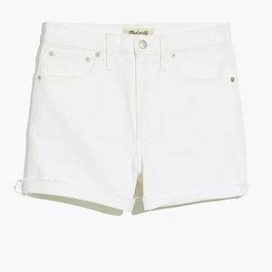 Madewell High-Rise Denim Shorts in Tile White